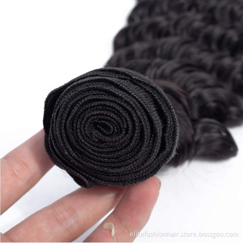 Factory price Double drawn 10A Unprocessed Virgin Deep Wave Curly Hair Weave Bundles Brazilian Human Hair Deep Wave Bundles
